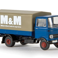 1965-1984 Mercedes-Benz LP 608 Low-Sided Delivery Truck - Assembled -- Militzer & Münch (blue, gray, German Lettering)