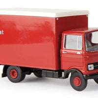 1965-1984 Mercedes-Benz LP 608 Box-Body Delivery Truck - Assembled -- Netherlands PTT Post (red, white, Dutch Lettering)