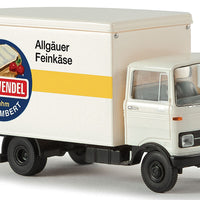 1965-1984 Mercedes-Benz LP 608 Box-Body Delivery Truck - Assembled -- Karwendel (white, yellow, blue, red, German Lettering)