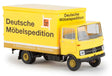 1965-1984 Mercedes-Benz LP 608 Box-Body Delivery Truck - Assembled -- K. Krahe DMS Eschweiler (yellow, black, German Lettering)