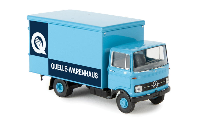 1965-1984 Mercedes-Benz LP 608 Box-Body Delivery Truck - Assembled -- Quelle (blue, white, German Lettering)