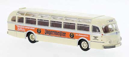 1950-1952 Mercedes-Benz O6600H Intercity Bus - Assembled -- Bad Grand, Germany (beige, orange, Jagermeister Ad, German Lettering)