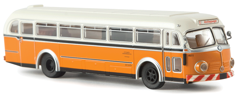 1950-1952 Mercedes-Benz O 6600 Intercity Bus - Assembled -- Stuttgart, Germany, Bus System (white, orange, German Lettering)