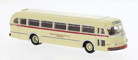 1950-1952 Mercedes-Benz O6600H Intercity Bus - Assembled -- Rheinbahn Dusseldorf (yellow, red, German Lettering)