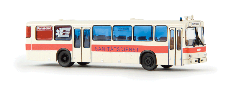 Mercedes-Benz O 307 Intercity Bus - Assembled -- Munchen (Munich) Sanitatsdienst (white, red, German Lettering)