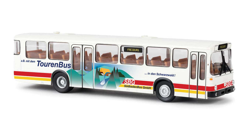 1970s Mercedes-Benz O 307 Intercity Bus - Assembled -- SBG (white, red, yellow, blue, German Lettering)
