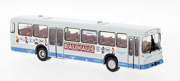 1970s Mercedes-Benz O 307 Bus - Assembled -- WEG (gray, blue with Bauhaus Ads)