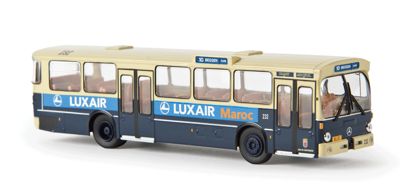1967-1970s Mercedes-Benz O 305 City Bus - Assembled -- Luxembourg Luxair (ivory, blue, German Lettering)