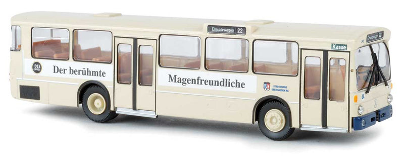 1967-1970s Mercedes-Benz O 305 City Bus - Assembled -- Oberhausen, Germany, Bus Sytem (ivory, Idee Kaffee Ad, German Lettering)