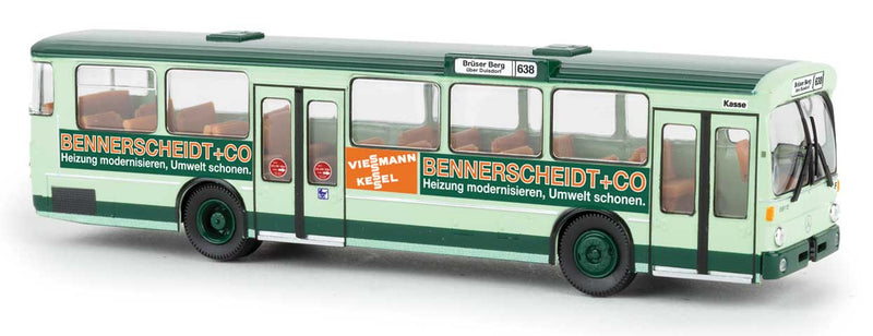 1967-1970s Mercedes-Benz O 305 City Bus - Assembled -- Bonn, Germany (green, orange, Bennerscheidt Ads, German Lettering)