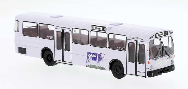 1969-1970s Mercedes-Benz O 305 City Bus - Assembled -- Hamburg, Germany (whire, blue cow, Milka Ad, German Lettering)