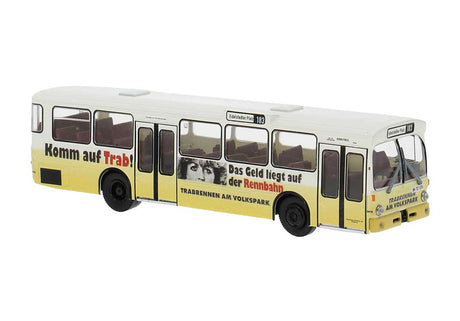 1969-1970s Mercedes-Benz O 305 City Bus - Assembled -- Hamburg, Germany (white, yellow, Trabrennbahn Ad, German Lettering)
