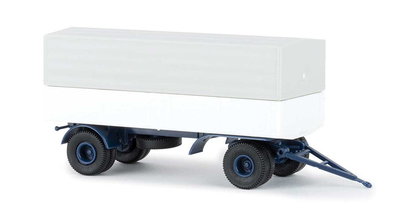 2-Axle Low-Side Trailer with Cover - Assembled -- White, Blue