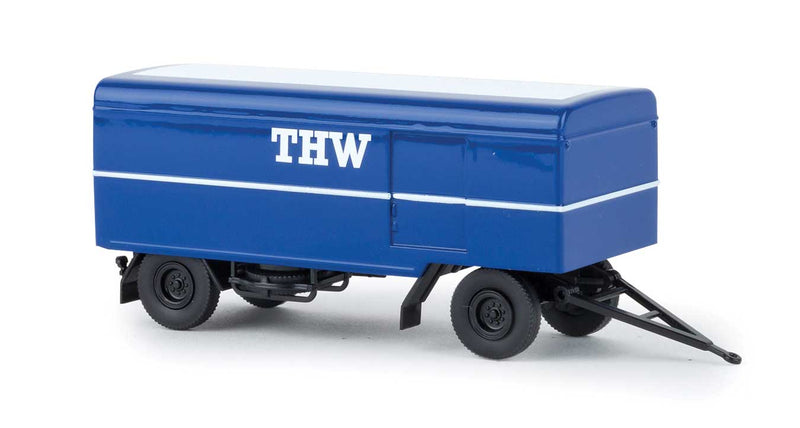 2-Axle Box Trailer - Assembled -- THW (blue, German Lettering)