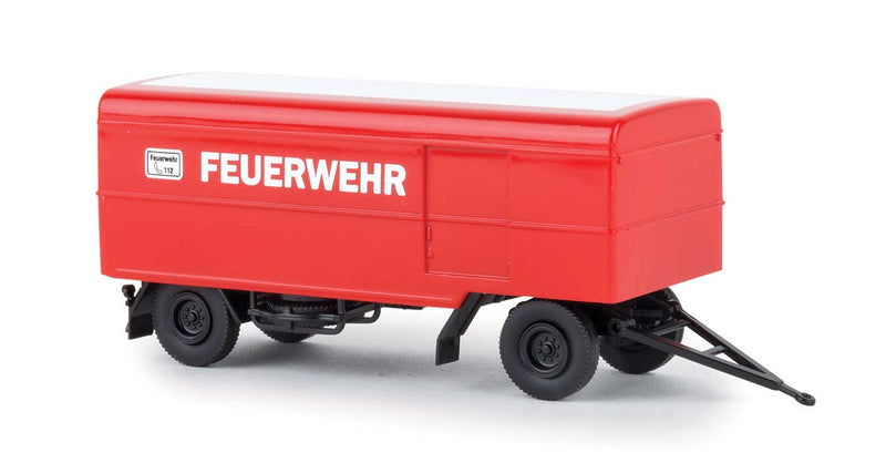 2-Axle Box Trailer - Assembled -- Fire Department (red, German Lettering)