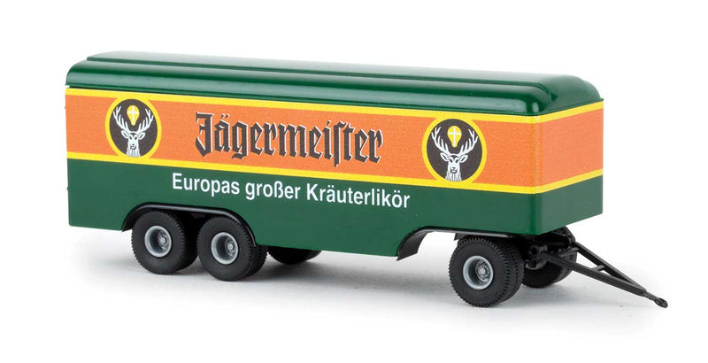 3-Axle Box Trailer - Assembled -- Jagermeister (green, orange, German Lettering)
