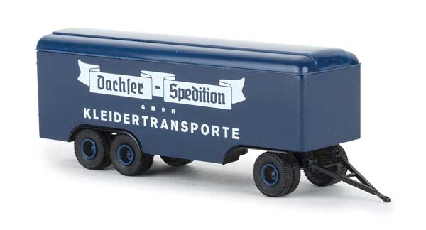 3-Axle Box Trailer - Assembled -- Dachser Kleidertransporte (blue, white, German Lettering)