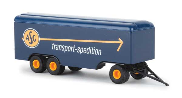 3-Axle Box Trailer - Assembled -- ASG (blue, yellow, German Lettering)