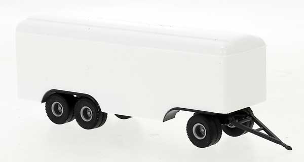 1955 3-Axle Van Trailer w/Rounded Roof - Assembled -- Unlettered (white)
