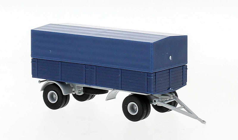 2-Axle Low-Side Trailer with Cover - Assembled -- Blue