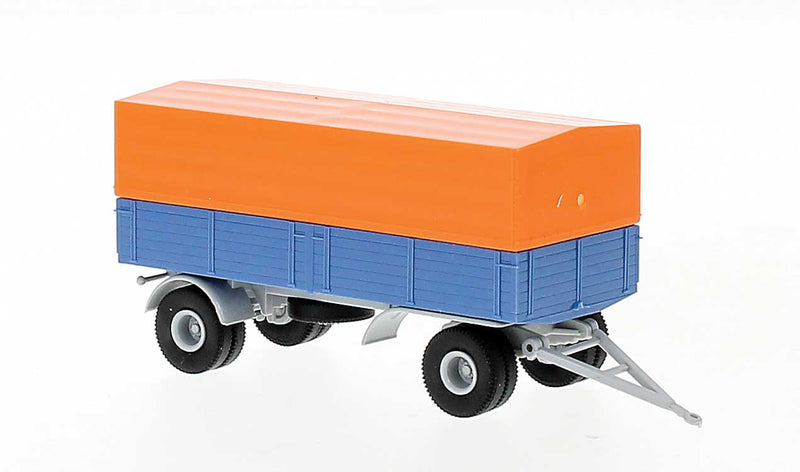 2-Axle Low-Side Trailer with Cover - Assembled -- Bue, Orange
