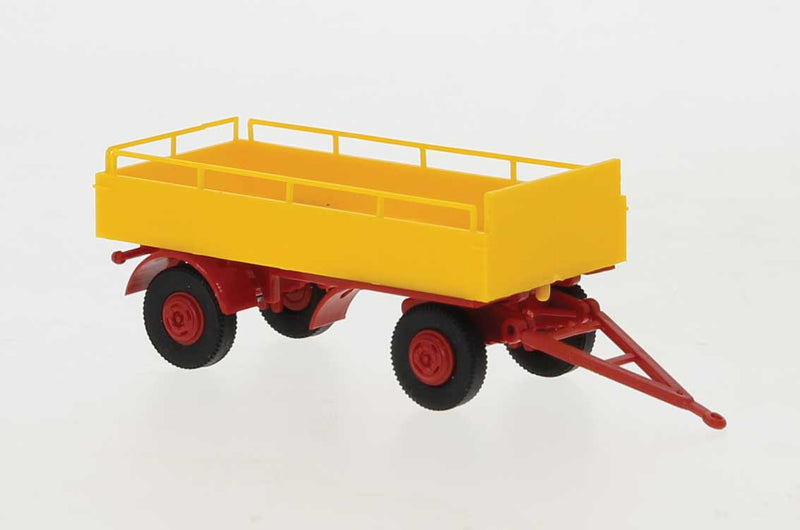 2-Axle Low-Side Trailer - Assembled -- Cola-Pritsche (yellow, red)