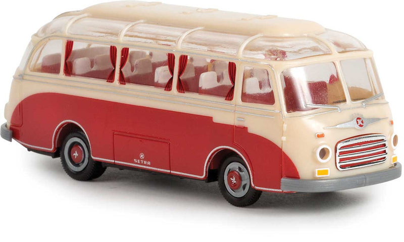 1955-1964 Kassbohrer Setra S 6 Bus - Assembled -- Ivory, Red