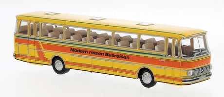 1970 Setra S 150 H Reisebus Tour Bus - Assembled -- Modern Reisen Busreisen (yellow, orange, German Lettering)