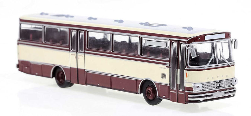 1975 Setra S 140 ES Bus - Assembled -- German Federal Railroad DB (maroon, ivory, German Lettering)