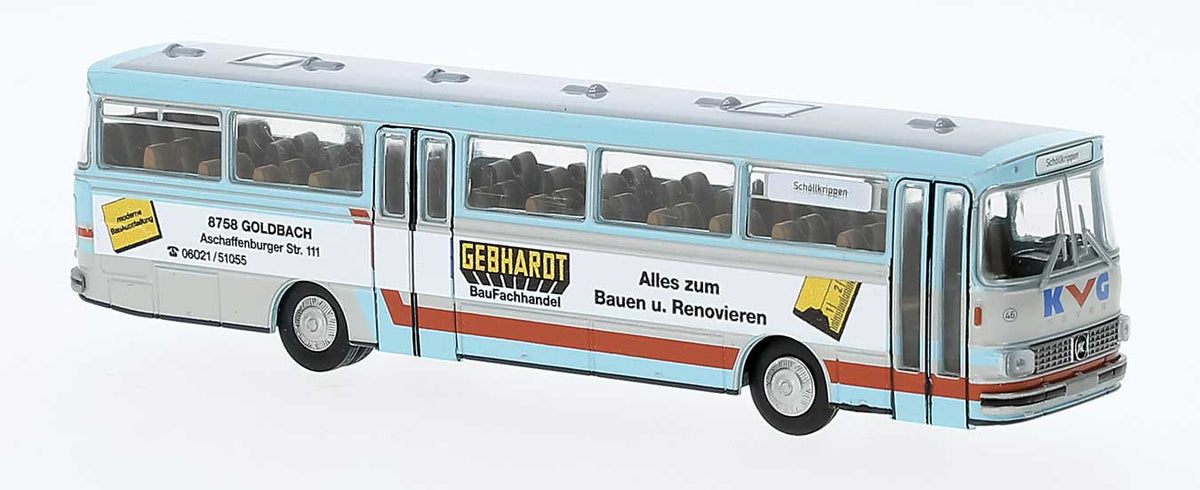 1975 Setra S 140 ES Bus - Assembled -- KVG Germany (blue, orange, white, Gebhardt Ad)