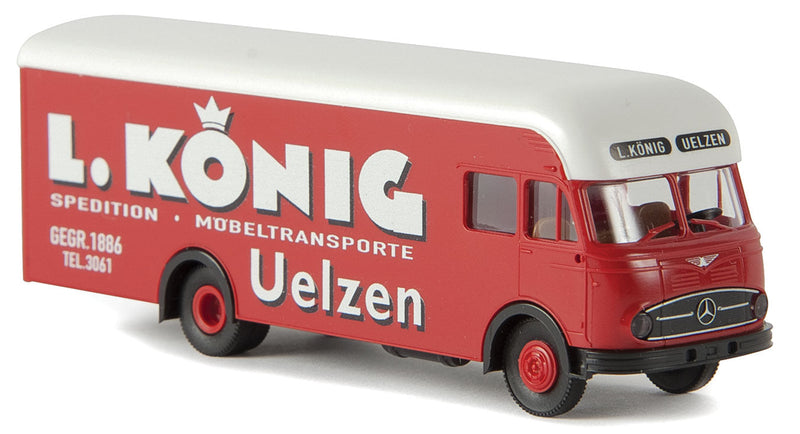 1950s Mercedes-Benz LP 322 Delivery Van - Assembled -- L Konig (red, white, German Lettering)