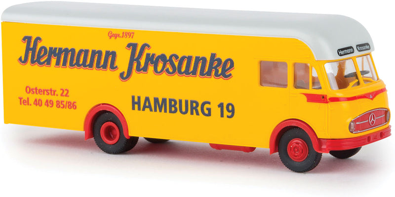 1950s Mercedes-Benz LP 322 Delivery Van - Assembled -- Hermann Krosanke (yellow, black, red, German Lettering)