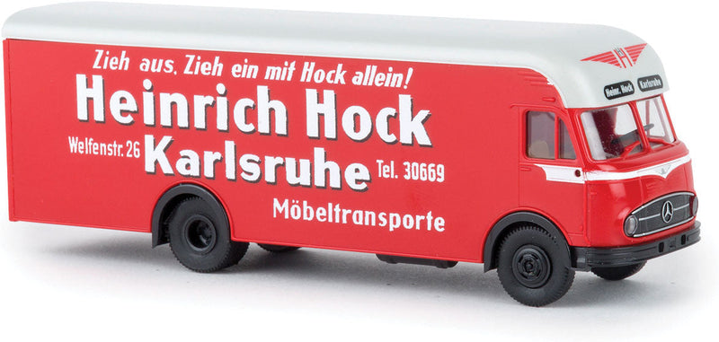 1950s Mercedes-Benz LP 322 Delivery Van - Assembled -- Heinrich Hock (red, white, German Lettering)