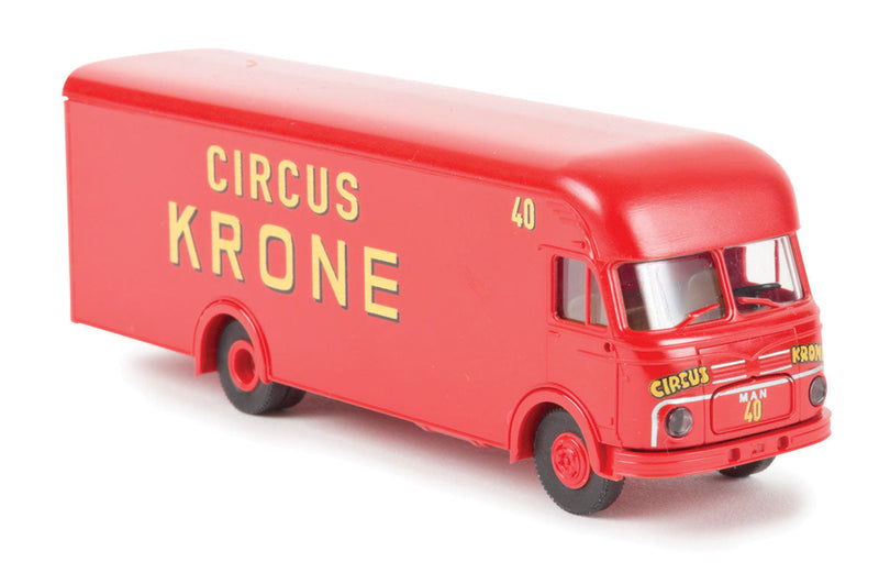 1955-1969 MAN 635 Delivery Van - Assembled -- Krone Circus (red, yellow, German Lettering)