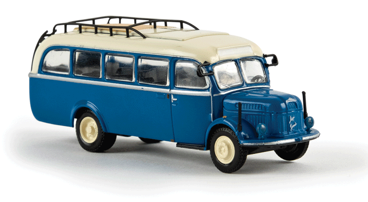1954 Steyr 380/I Bus - Assembled - Starline -- Ivory, Blue-1