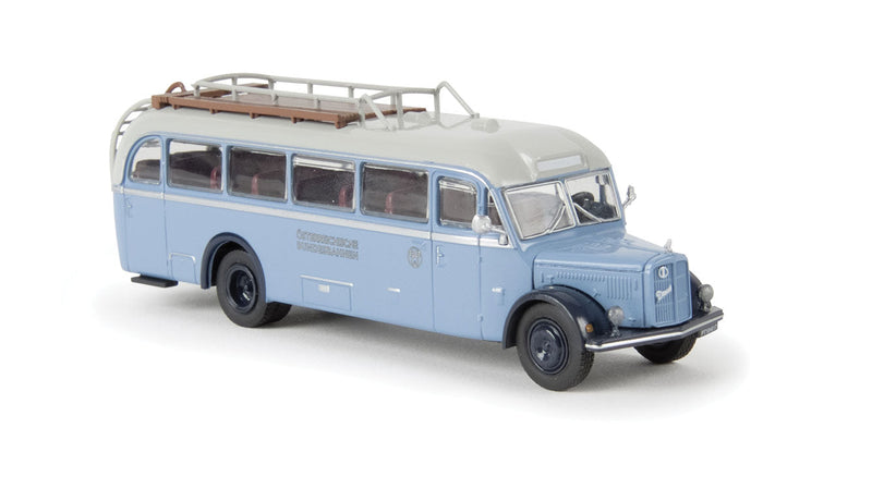 Graf & Stift 120 ON Bus - Assembled -- Austrian Railways BBO/OBB (blue, gray, German Lettering)