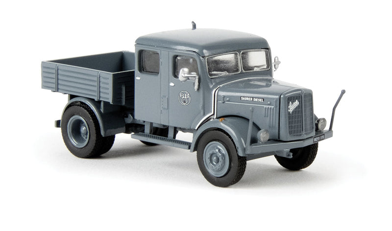 Saurer 7G1F-F Truck- Assembled -- Austrian Railways BBO/OBB (gray, German Lettering)