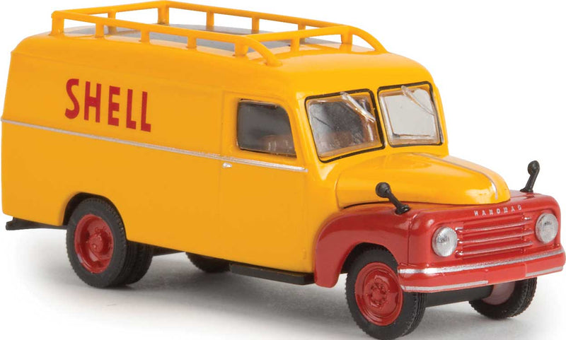 1950-1960 Hanomag L 28 Delivery Truck - Assembled -- Shell Oil Co. (yellow, red)