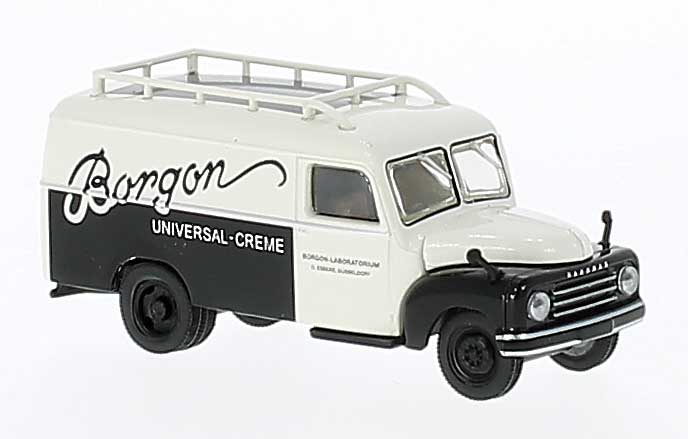 1950-1960 Hanomag L 28 Delivery Truck - Assembled -- Borgon (white, black, German Lettering)