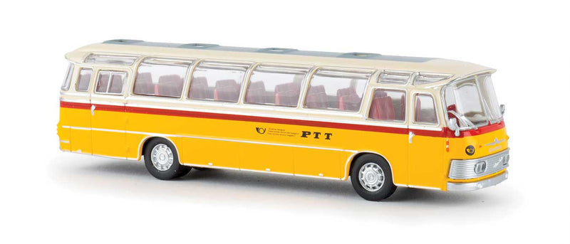 1970 Neoplan NS 12 Bus - Assembled -- PTT (yellow, ivory, red, German Lettering)