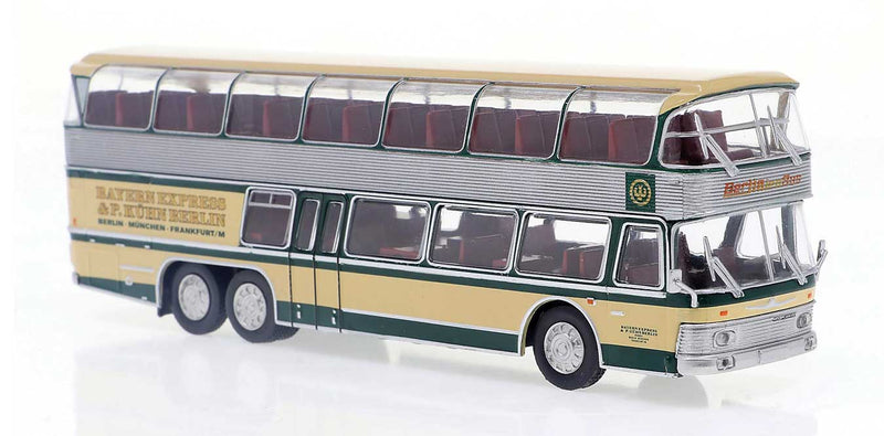 1960s Neoplan Skyliner NH 22 DD Double-Deck Bus - Assembled -- BEX (beige, silver, green, German Lettering)
