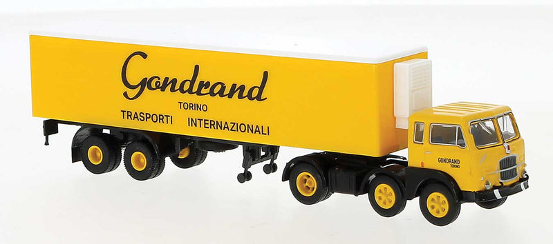 1960s Fiat 690 T Tractor with Reefer Trailer - Assembled -- Agip (yellow, black, white, Italian Lettering)
