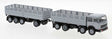 1960s Fiat 691 Millepiedi Low-Side Cage Truck and Trailer - Assembled -- Gray