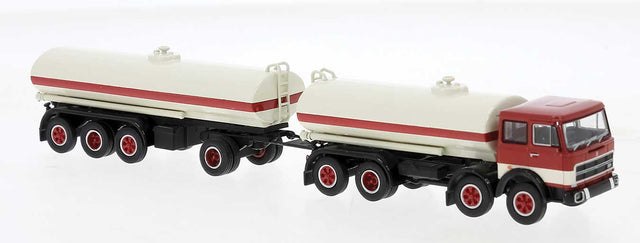1960s Fiat 690 Millepiedi Tank Truck and Trailer - Assembled -- White, Red