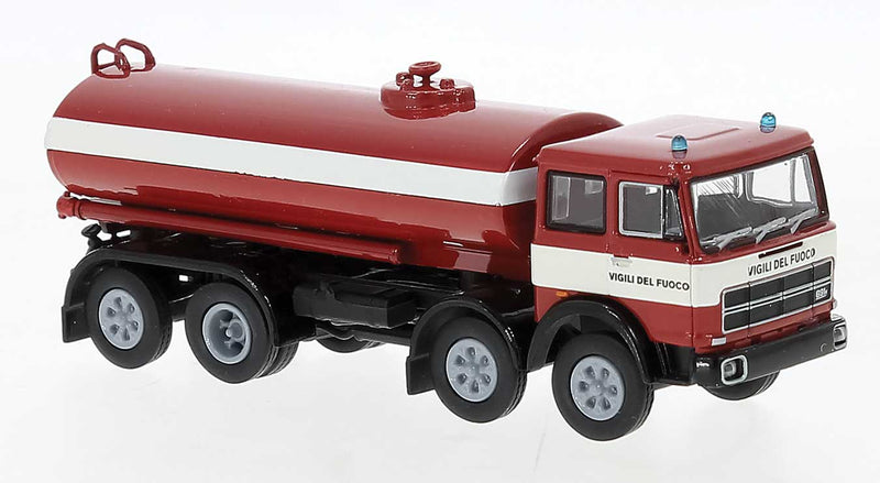 1960s Fiat 690 Millepiedi Boffo Tank Truck - Assembled -- Vigili del Fuoco (red, white, Italiam Lettering)