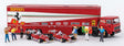 Fiat Semi Tractor w/Racing Trailer, 2 Ferrari 312T2 & 6 Figures - Assembled -- Ferrari Racing (red, white, Italian Lettering)