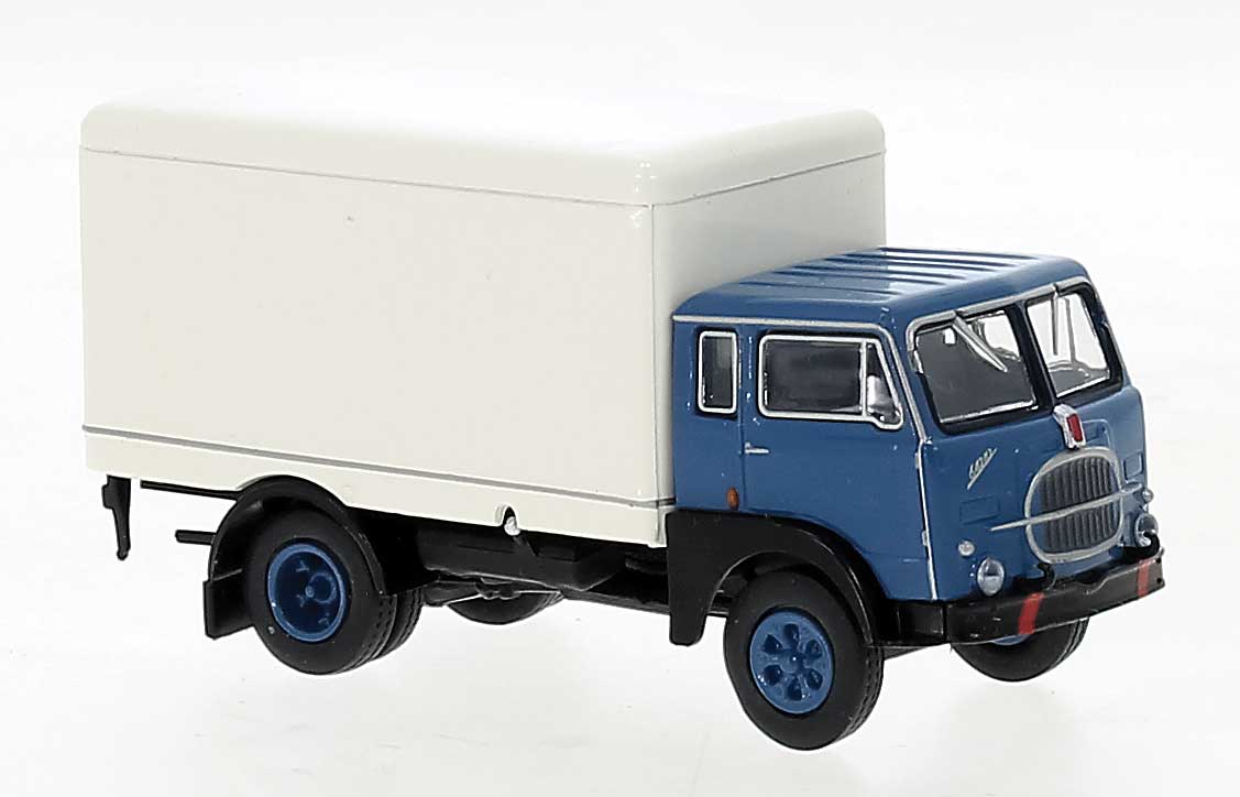1962 Fiat 642 Rounded Box-Body Delivery Truck - Assembled -- Blue, Gray