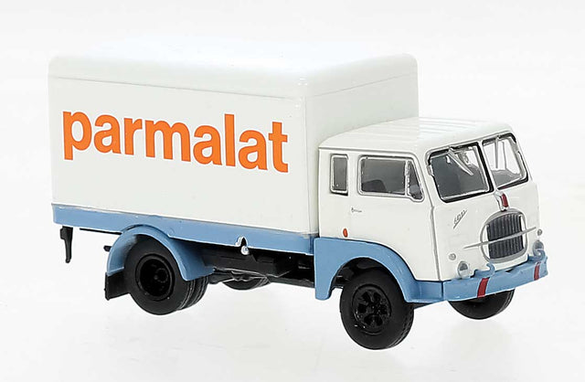1962 Fiat 642 Rounded Box-Body Delivery Truck - Assembled -- Parmalat (white, blue, orange, Italian Lettering)