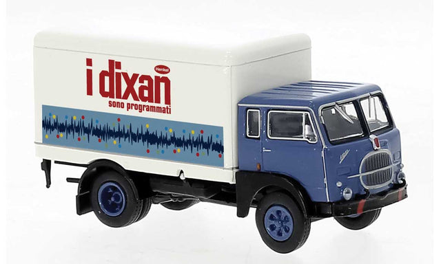 1962 Fiat 642 Rounded Box-Body Delivery Truck - Assembled -- iDixan (blue, white, red, Italian Lettering)