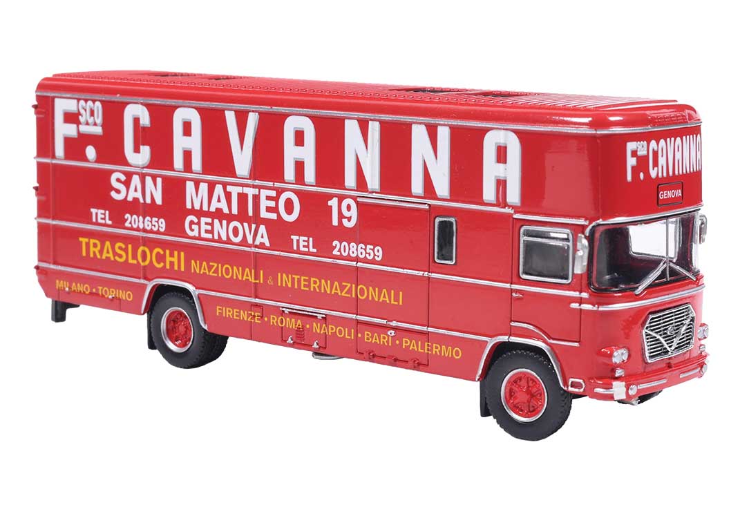 1968 OM 150 Rolfo Moving Van/Truck - Assembled -- Cavanna (red, white, yellow, Italian Lettering)